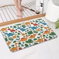 thumbnail image 4 of White Colorful Dinosaurs Jungle Pattern Bathroom Rugs Mat,Non Slip Microfiber Bathroom Rug,Rubber Backing,Soft Bathroom Mats for Bathroom Floor,Tub and Shower,17x27in(43x68cm), 4 of 5