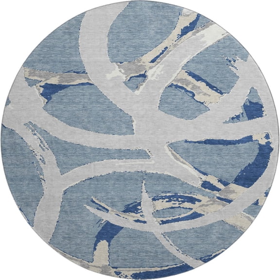 Dalyn Rugs Premium Machine Washable Mayfield AMF1022 Denim 8' x 8' Round Rug