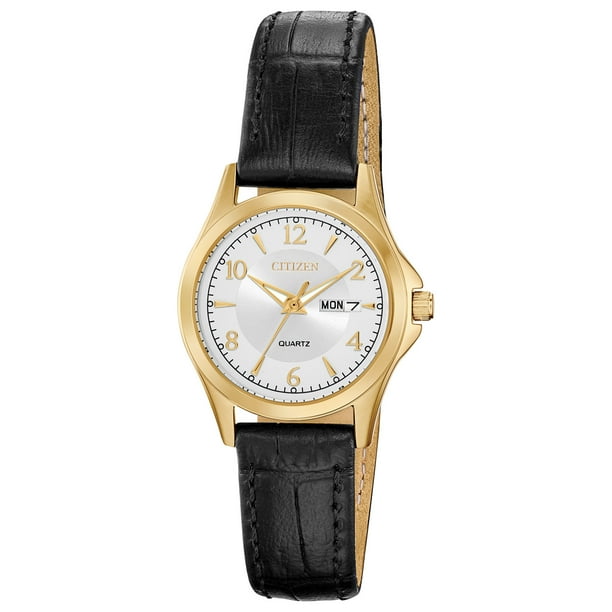 CITIZEN Citizen Women's Classic Black Leather Strap Watch EQ059326A