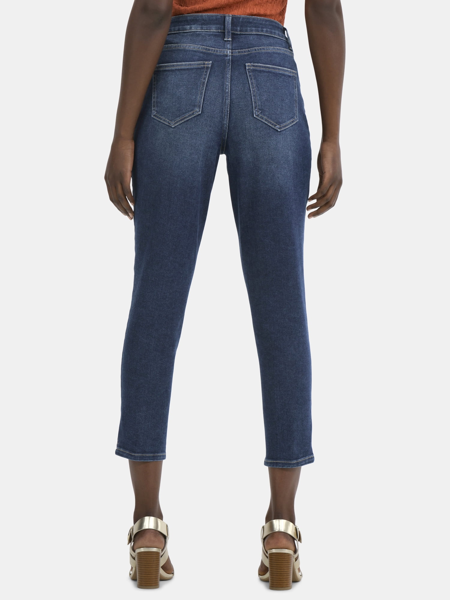 Time and Tru Women's High Rise Mom Jeans, 27" Inseam, Sizes 0-20