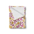 thumbnail image 2 of Floral Soft Flannel Fleece Throw Blanket, Romantic Style Bicolor Hearts and Blooming Roses Valentine's Day, Cozy Plush for Indoor and Outdoor Use, 50" x 70", Mustard Pink, by Ambesonne, 2 of 6