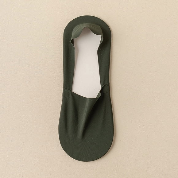 Nvzi-c Chaussettes Invisibles pour Hommes Antidérapantes Décontractées Coupe Basse Bateau Lot de 10, Vert Foncé