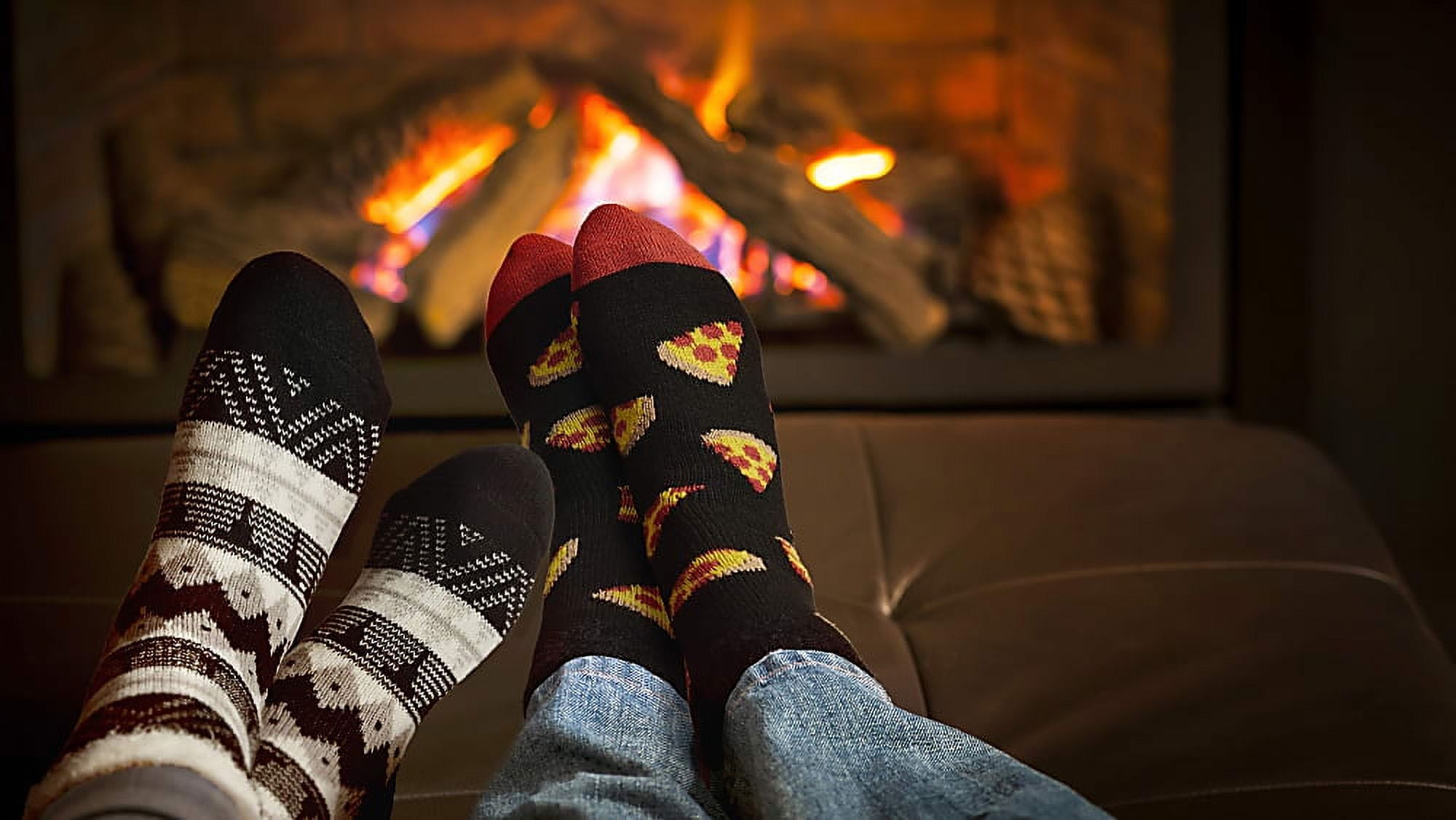 Airplus Holiday 3 Pack of Dual Layer Cozy Cabin Socks for Women Size 5-10,  Aloe Infused Fuzzy Fluffy Comfortable Socks in geometric patterns.