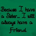 thumbnail image 3 of CafePress - Because I Have A Sister, I Will Always Have A Fri - Women's Traditional Fit Dark T-Shirt, 3 of 4