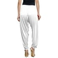 thumbnail image 2 of Stylesindia Solid Cotton Viscose Lycra Women's Patiala Harem Pants (White), 2 of 3