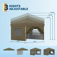 thumbnail image 4 of 10'x10' Pop Up Canopy Tent with 4 Sidewalls, Waterproof and UV Resistant Outdoor Gazebo, Easy Up Sun Shade Shelter for Parties, Events, Backyard, Camping, 4 of 7