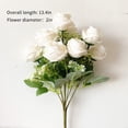 thumbnail image 5 of Artificial Flower Camellias Bouquet Home Decor Wedding Decor Fake Dried Flowers Bouquet Imitation Flower Decor(White), 5 of 6