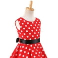 thumbnail image 3 of Girls Summer Dress Polka Dot Vintage Sleeveless Flared A-line Swing Dress Kids Children Birthday Picnic Party Wedding Dress 4-12 Years Red 4-5 Years, 3 of 6