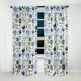 thumbnail image 2 of Designart "Scandinavian Elegance In Blue Blooms III" Floral Curtain Panels, 2 of 6