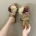thumbnail image 4 of Sandales pour Femmes à Fleurs Pantoufles Plates Haut de Gamme Chic, 4 of 8