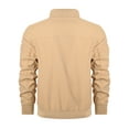 thumbnail image 3 of Hood Crew Men's Bomber Jacket Casual Zipper Coat Lightweight Long Sleeve Sportwear Windbreaker Khaki 2XL, 3 of 7