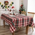thumbnail image 4 of Square Tablecloth 52x52 Inches, Holiday Table Cloth for Rectangle Tables - Jacquard Christmas Decorations for Home - Water Resistant Buffalo Plaid Christmas Decor for Party,Kitchen, 4 of 5