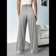 thumbnail image 4 of Pantalones Deportivos Holgados de Cintura Alta con Cordón Ajustable para Mujer, Pantalones Deportivos de Pierna y Bolsillos Gris L, 4 of 7