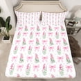 thumbnail image 2 of Castle Fairy Cute Bowknot 3pcs Twin Sheet Sets,Chic Flower Twin Fitted Sheet,Love Heart Breathable Flat Sheet,Luxury Girls Bedroom Decor, 2 of 7