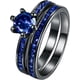 thumbnail image 1 of Anillos apilables Blue Manriver para mujer circonitas con piedras preciosas y diamantes de imitación tamaño 5-12 azul 77, 1 of 5
