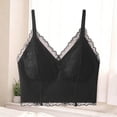 thumbnail image 4 of Hduncf Lace Bralettes for Women V Neck Spaghetti Strap Bra Unpadded Tops Trendy Cami Crop Top Going Out Lingerie Black M, 4 of 5