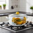 thumbnail image 3 of STPGoods Juicy Lemons Enamel Stockpot with Glass Lid 6.55 Qt (6.2 L) Enameled Aluminum Belly Deep Stock Pot for Cooking Induction Soup Pot, Yellow, 3 of 4