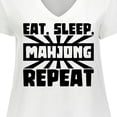 thumbnail image 4 of Inktastic Eat, Sleep, Mahjong, Repeat Women's Plus Size V-Neck T-Shirt, 4 of 5