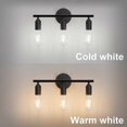 thumbnail image 4 of Retro black bathroom mirror with 3 lights, industrial style bathroom mirror, retro wall light 40 cm, bulb not included, 4 of 5