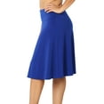 thumbnail image 3 of Zenana Women & Plus Fold Over Banded Waist A-Line Flared Knee Length Midi Skirt, 3 of 5