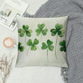 thumbnail image 2 of Nawypu  St Patrick's Day Lucky Clover Throw Pillow Cover, Shamrock Cushion Case Decoration for Sofa Couch, 2 of 5