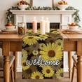 thumbnail image 2 of Table Runner - 70 Inch Long, Spring Daisy Kitchen Dining Table Runner Dresser Scarves, Botanical Brown Yellow Flowers Oil Painting Farmhouse Decor for Coffee Tables Wedding Party Banquet, 2 of 8