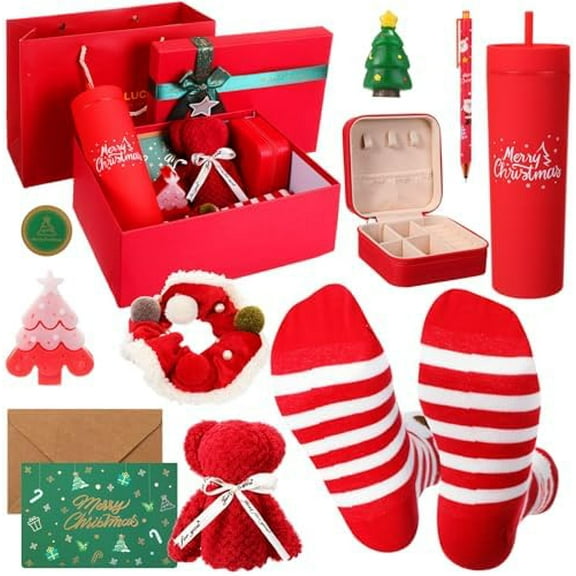 11 Pcs Christmas Gift Sets for Women Christmas Tumbler Holiday Gifts Basket for Women 2024 Xmas New Years Present Ideas for Mom Wife Girlfriend Sister Her$$Home Decor, Kitchen, & Other