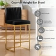 thumbnail image 6 of 27 Inch Bar Stool, Velvet Counter Height Bar Stools, Set of 4 Bar Chairs with Back and Metal Legs, Kitchen Island Counter Stools for Pub, Dinning Room, Cafes, 6 of 8