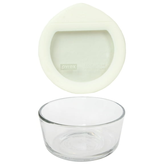 Pyrex 7200 2-Cup Glass Bowl & OV-7200 Ultimate White Glass Lid - Made in USA