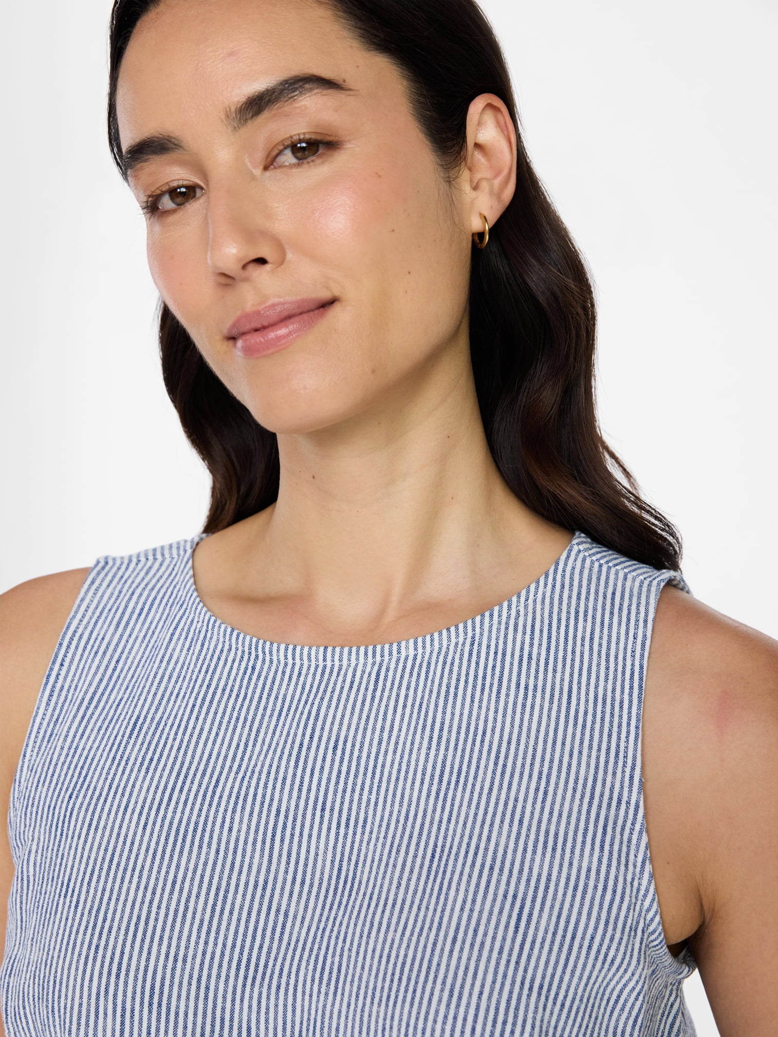 Time and Tru Women’s Linen Blend Sleeveless Top, Sizes XS-XXXL