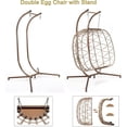 thumbnail image 5 of Double Swing Egg Chair with Stand,2 Person Indoor Outdoor Wicker Loveseat, Oversized Patio Hanging Basket Chair with Cushions, Cozy Sturdy Porch Swing for Backyard, 5 of 8