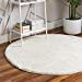 thumbnail image 3 of Rugs.com Zermatt Shag Collection Rug – 4' Round White Shag Rug Perfect for Kitchens, Dining Rooms, 3 of 4