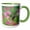 Green/White, variant on 3drose, Ruby Throated Hummingbird Male at Petunia Flowers, Hill Country, Texas, 11oz Two-tone Black Mug