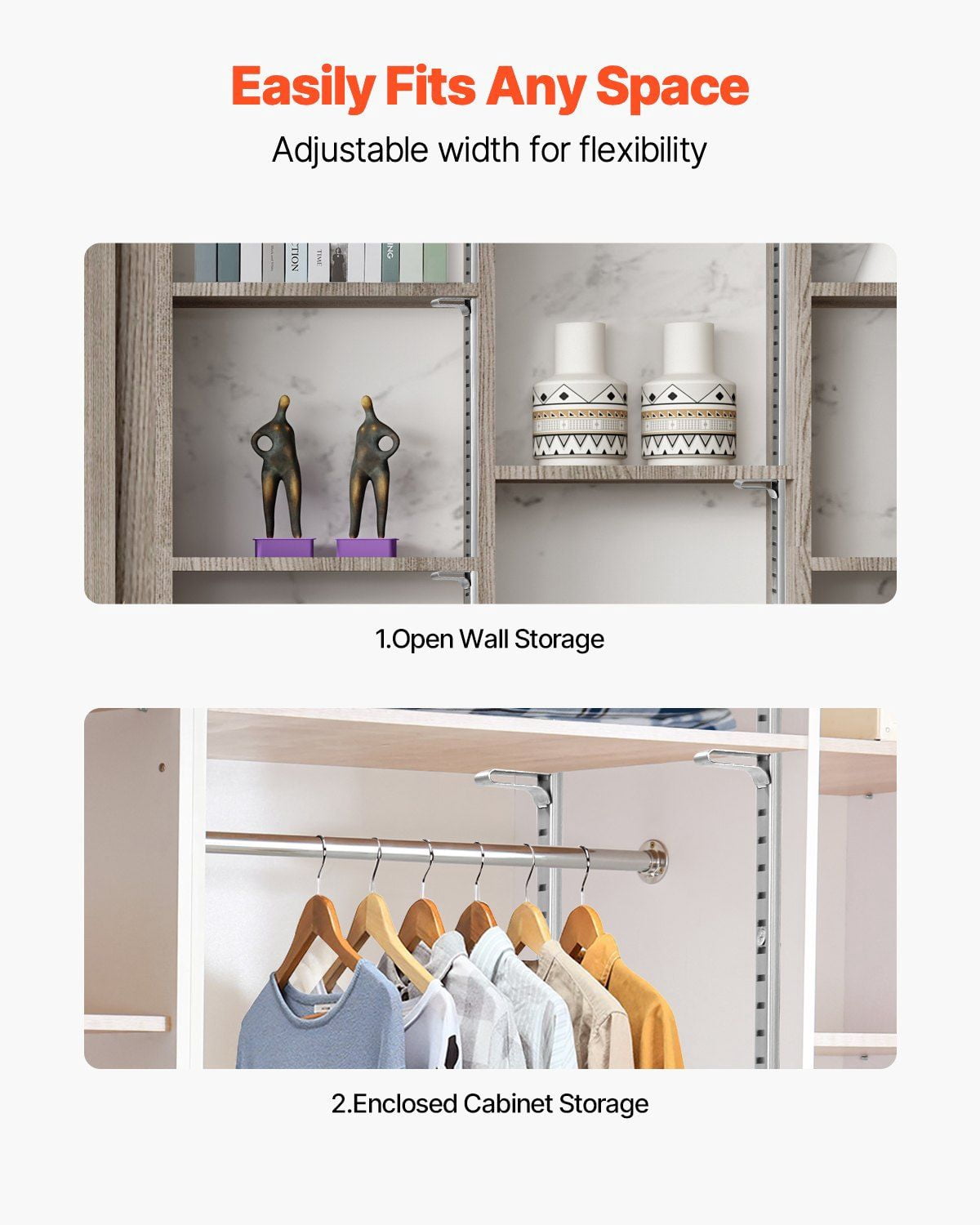 36.3 Inch 8 Pack Adjustable Steel Shelf Pilaster Brackets with Mortise Mount and 32 Screws for Wall Shelving Cabinet Closet Organization