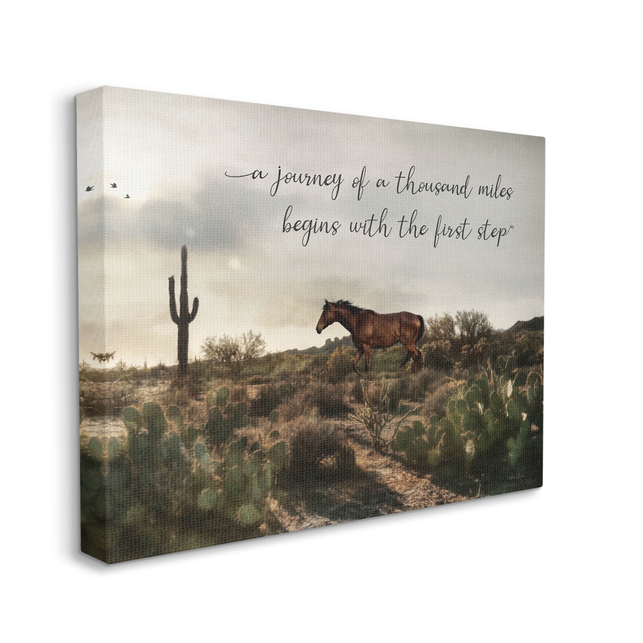 Journey Begins With First Step Scenery Animals & Insects Graphic Art Gallery Wrapped Canvas Print Wall Art