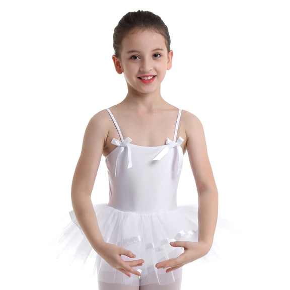 inhzoy Kids Girls Camisole Gymnastics Leotard Ballet Tutu Dress