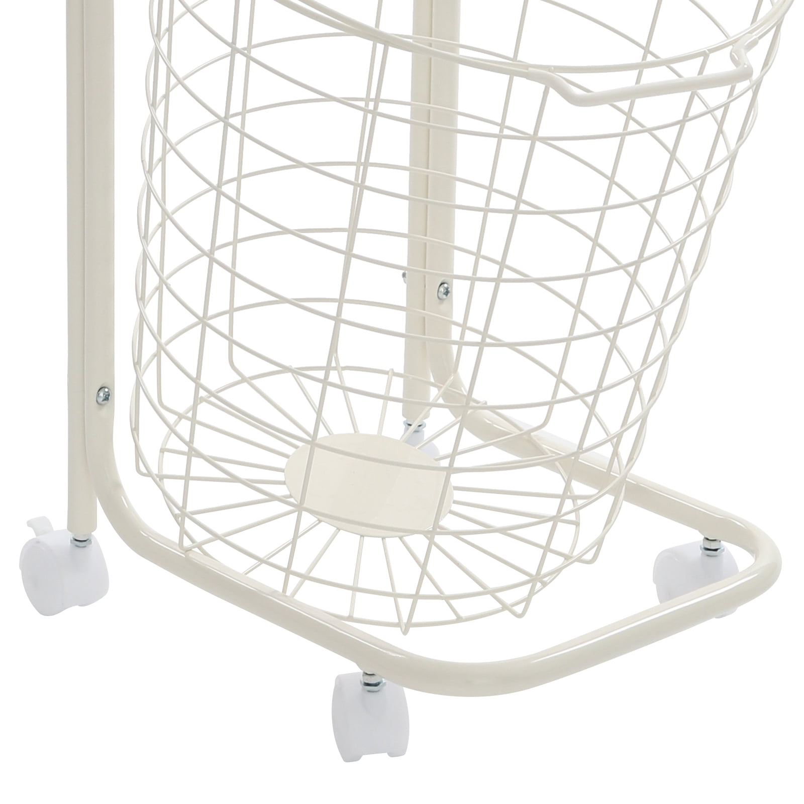 3-tier Laundry Hamper, Laundry Basket with Wheels and 3 Removable Basket White