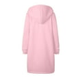 thumbnail image 5 of FAOWME Womens Hooded Coat With Pockets Long Sleeve Solid Color Drawstring Zipper Mid Length Warm Jackets For Fall Winter,Pink,Xxxxl, 5 of 6