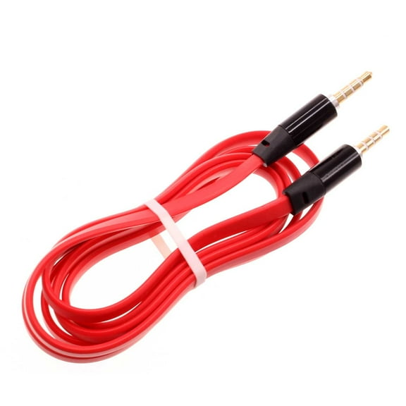 3.5mm Aux Cable Adapter Car Stereo Aux-in Audio Cord Speaker Jack Wire Red P9E for Samsung Convoy 4 - Sonim XP3plus - Sony Xperia 10 Plus 5 II 1 III - TCL 20S, Signa, Flip Pro, 20 SE Pro 5G