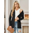 thumbnail image 4 of JWD Women's Cardigan Woolen Sweater Soft Comfortable Casual Lightweight With Pockets Black M, 4 of 7