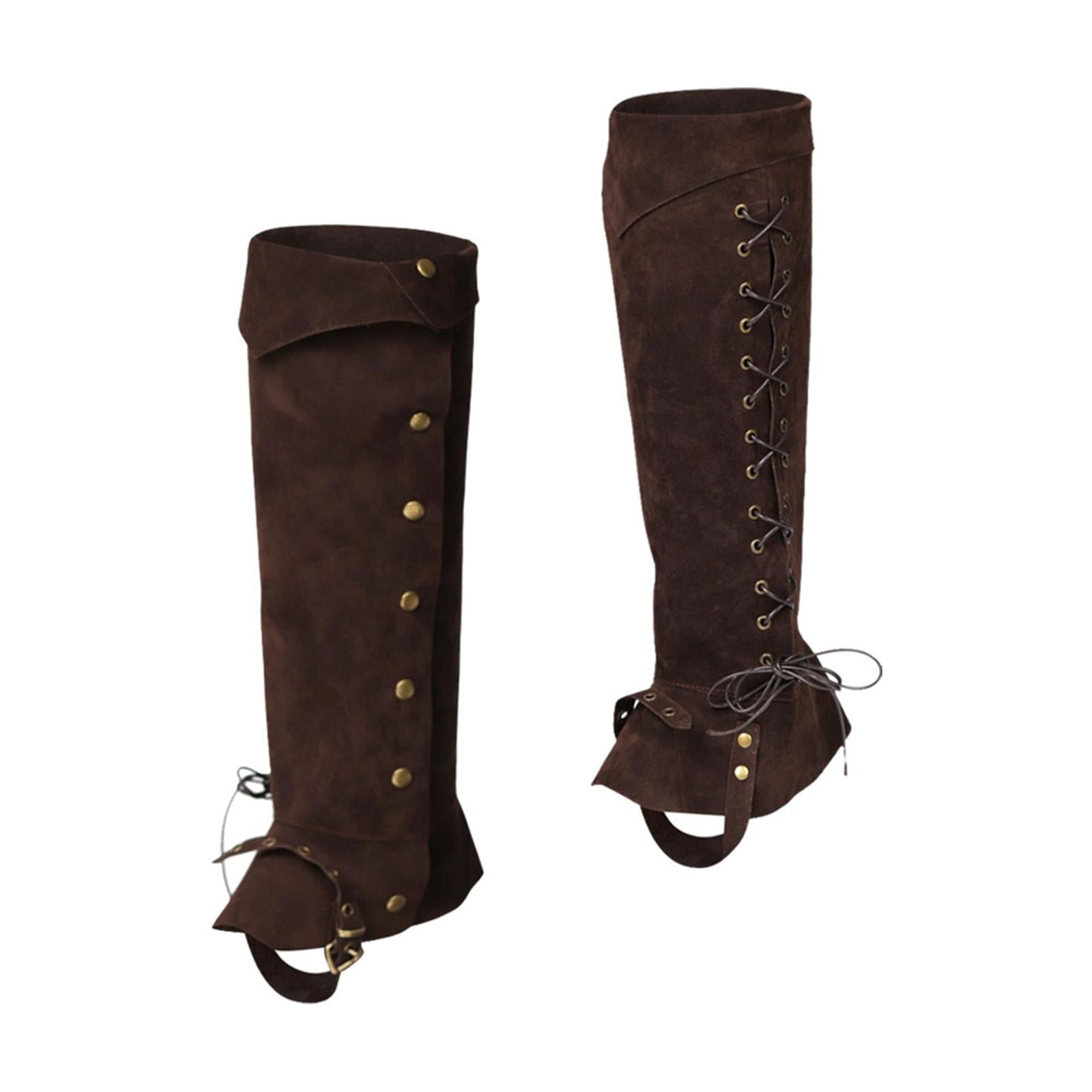 Boot Top Covers Pirate Boot Covers Suede Steampunk Leg Guards, Medieval