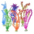 thumbnail image 1 of 6 plantas de plástico para acuario, plantas acuáticas artificiales para decoración de plantas de espacio terrestre, multicolor, 1 of 7
