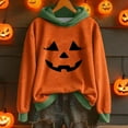 thumbnail image 2 of NMMUED Tenues d'Halloween pour Femmes, Chandail à Capuchon pour Femmes, Hauts d'Halloween pour Femmes, Chandails à Capuchon pour Femmes, Chandail à Capuchon Citrouille, Hauts d'Automne pour Femmes, Vert Pâle S, 2 of 3