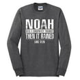 thumbnail image 2 of Wild Bobby Noah Was A Conspiracy Theorist Inspirational/Christian Men Long Sleeve Shirt, Heather Black, Large, 2 of 5