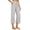 Khaki, variant on Linen Capri Pants for Women Spring Summer Elastic High Waist Wide Leg Casual Capris Cropped Pants with Pockets