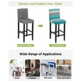 thumbnail image 3 of Turquoise Wood Grain Bar Stool Covers Set of 2, Country Retro Wooden Plank Gray Stretch Washable Bar Chair Covers with Backs, Removable Pub Counter Height Chair Cover for Kitchen Dining Room Cafe, 3 of 7