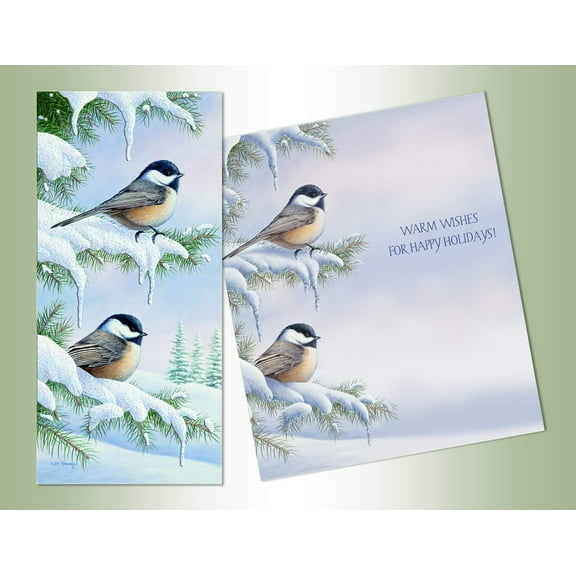 LPG Greetings Snowy Perch Slim Box of 14 Christmas Cards
