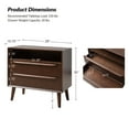 thumbnail image 5 of 26" Tall 2-drawer End Table with Charging Station Table for Living Room Walnut, 5 of 7