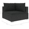 thumbnail image 4 of vidaXL 10 Piece Garden Lounge Set with Cushions Poly Rattan Black, 4 of 5