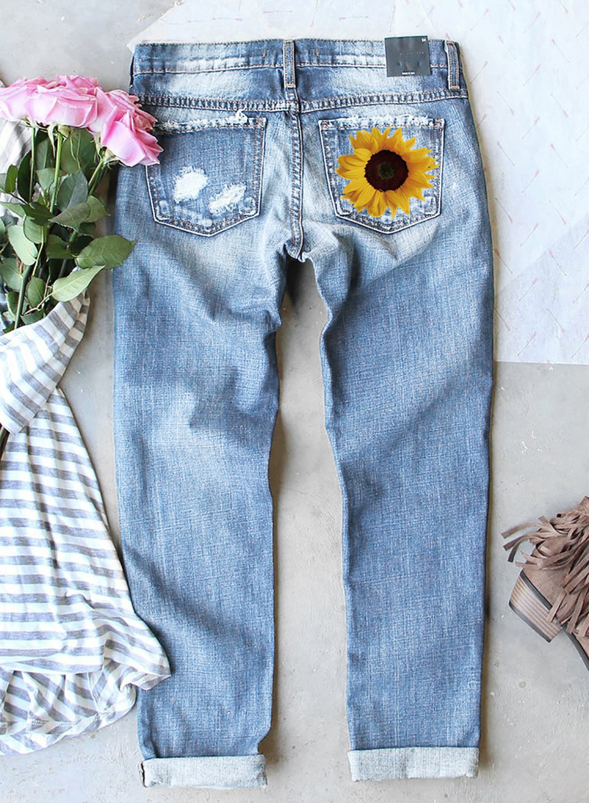 VINTAGE SUNFLOWER PATCH JEANS · SO FUN MART · Online Store Powered by  Storenvy